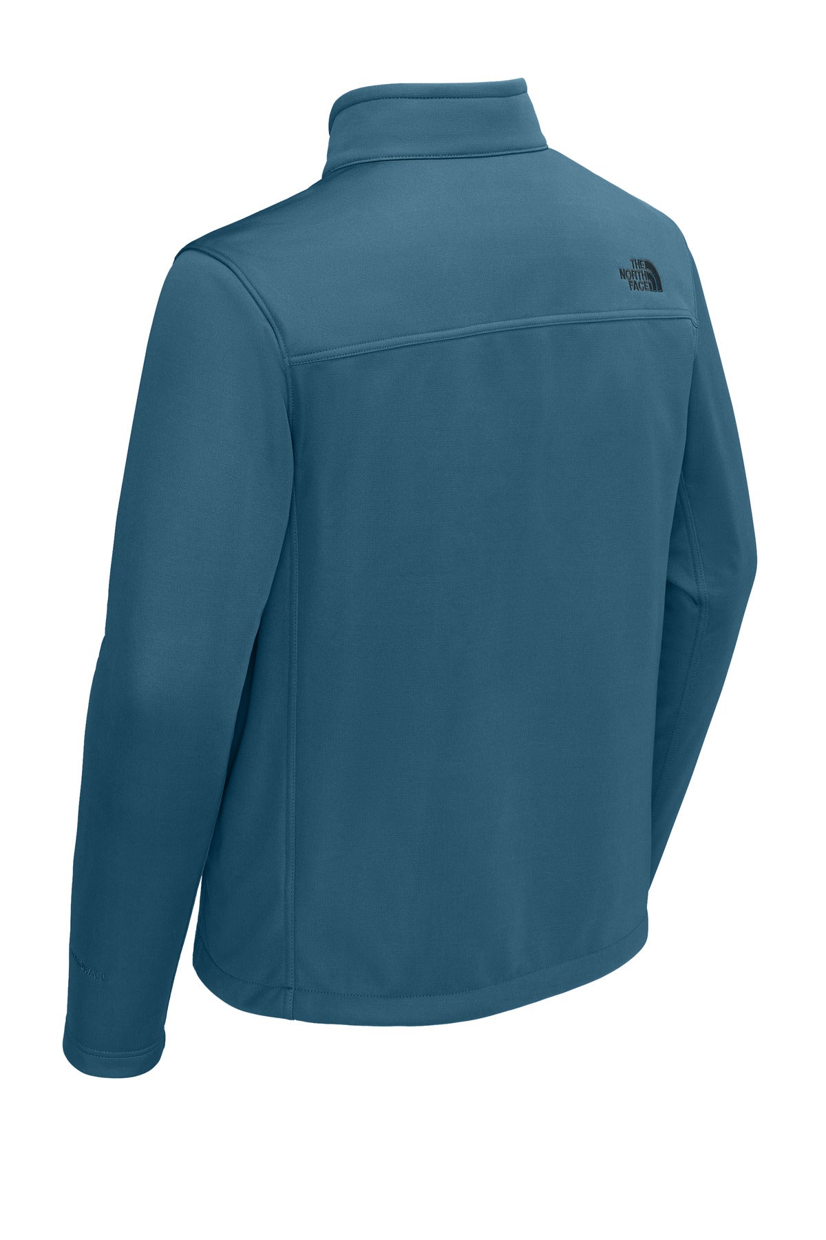 Rear View of ShadyBlue The North Face Chest Logo Ridgewall Soft Shell Jacket NF0A88D5