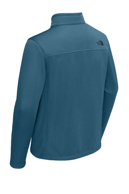 Rear View of ShadyBlue The North Face Chest Logo Ridgewall Soft Shell Jacket NF0A88D5