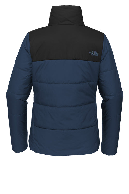 Rear View of ShadyBlue The North Face Women's Chest Logo Everyday Insulated Jacket NF0A7V6K