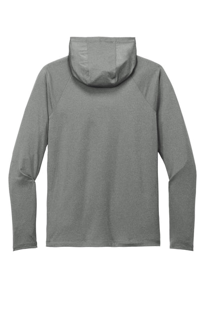 Rear View of ShdGyHthr New Era Power Long Sleeve Hoodie NEA229