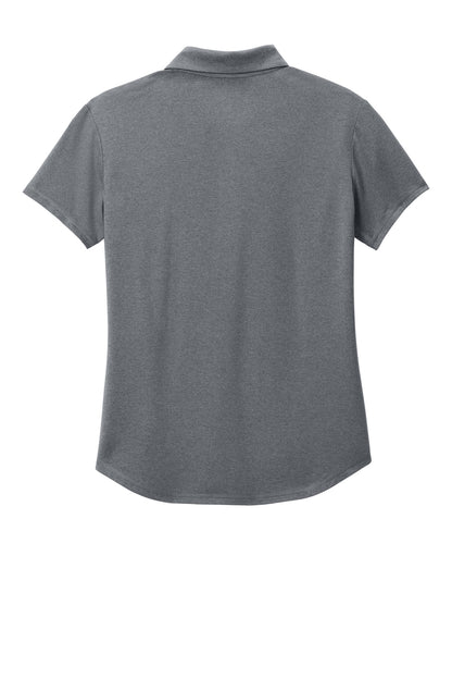 Rear View of ShdGyHthr New Era Women's Power Polo LNEA225