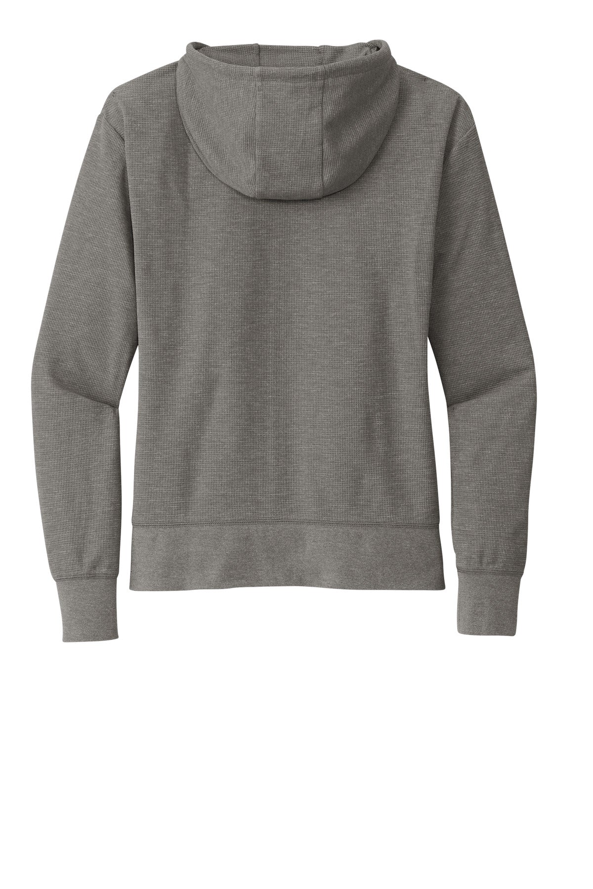 Rear View of ShdGyHthr New Era Women's Thermal Full-Zip Hoodie LNEA141