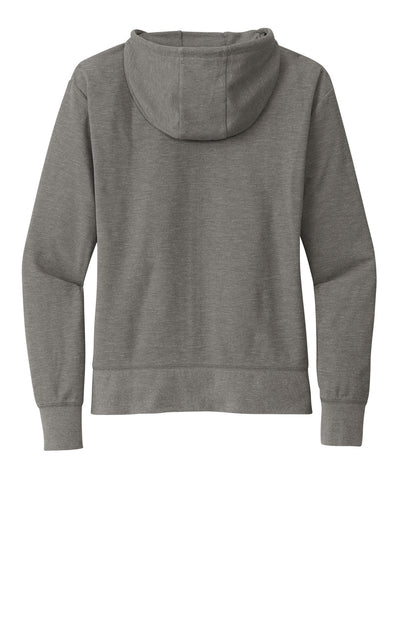 Rear View of ShdGyHthr New Era Women's Thermal Full-Zip Hoodie LNEA141