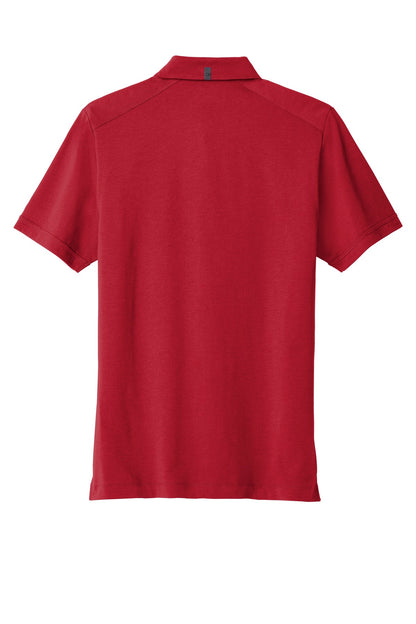 Rear View of Signal Red OGIO Limit Polo. OG138