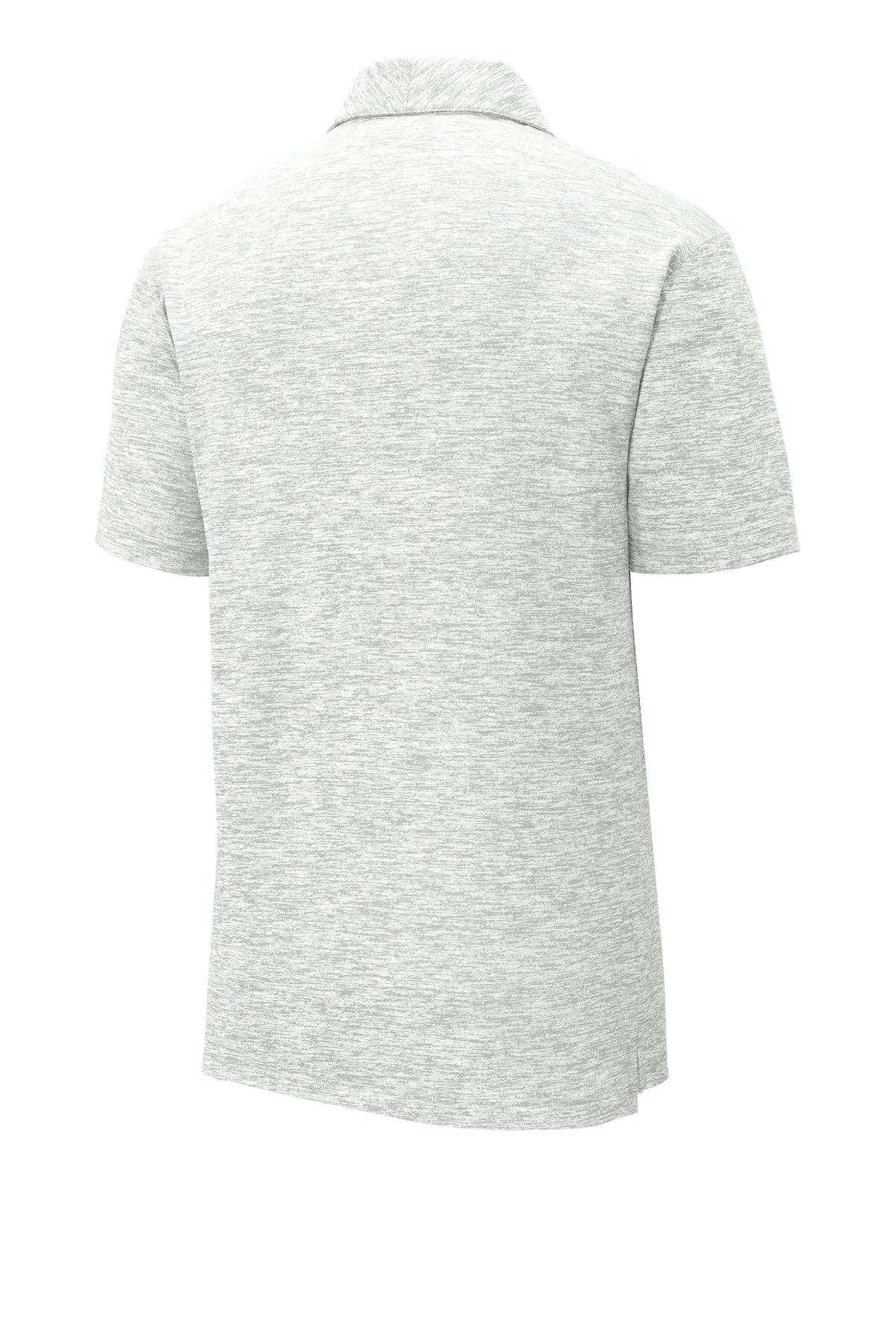 Rear View of Silver Electrc Sport-Tek PosiCharge Electric Heather Polo. ST590
