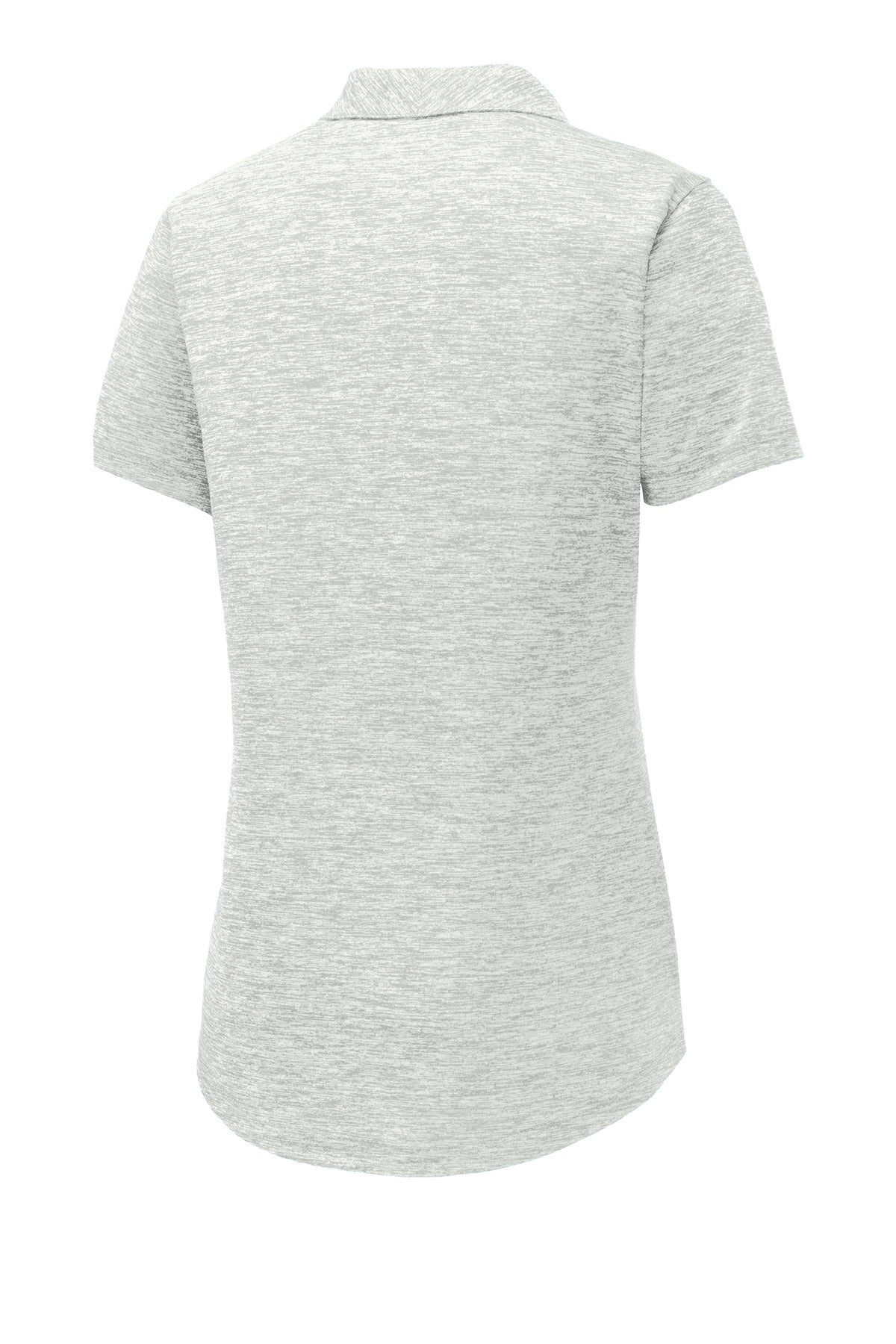 Rear View of Silver Electrc Sport-Tek Women's PosiCharge Electric Heather Polo. LST590