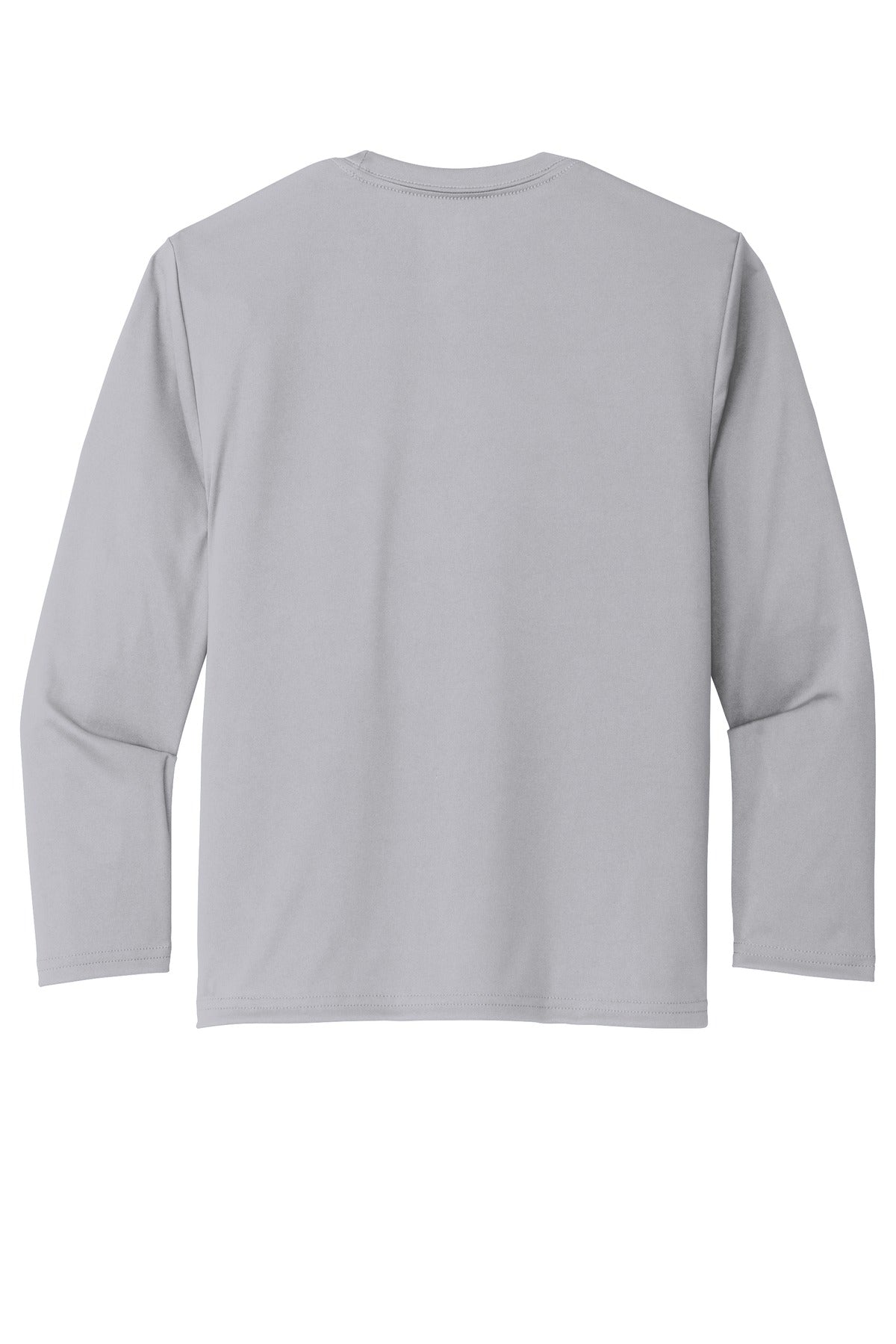 Rear View of Silver Port & Company Youth Long Sleeve Performance Tee PC380YLS