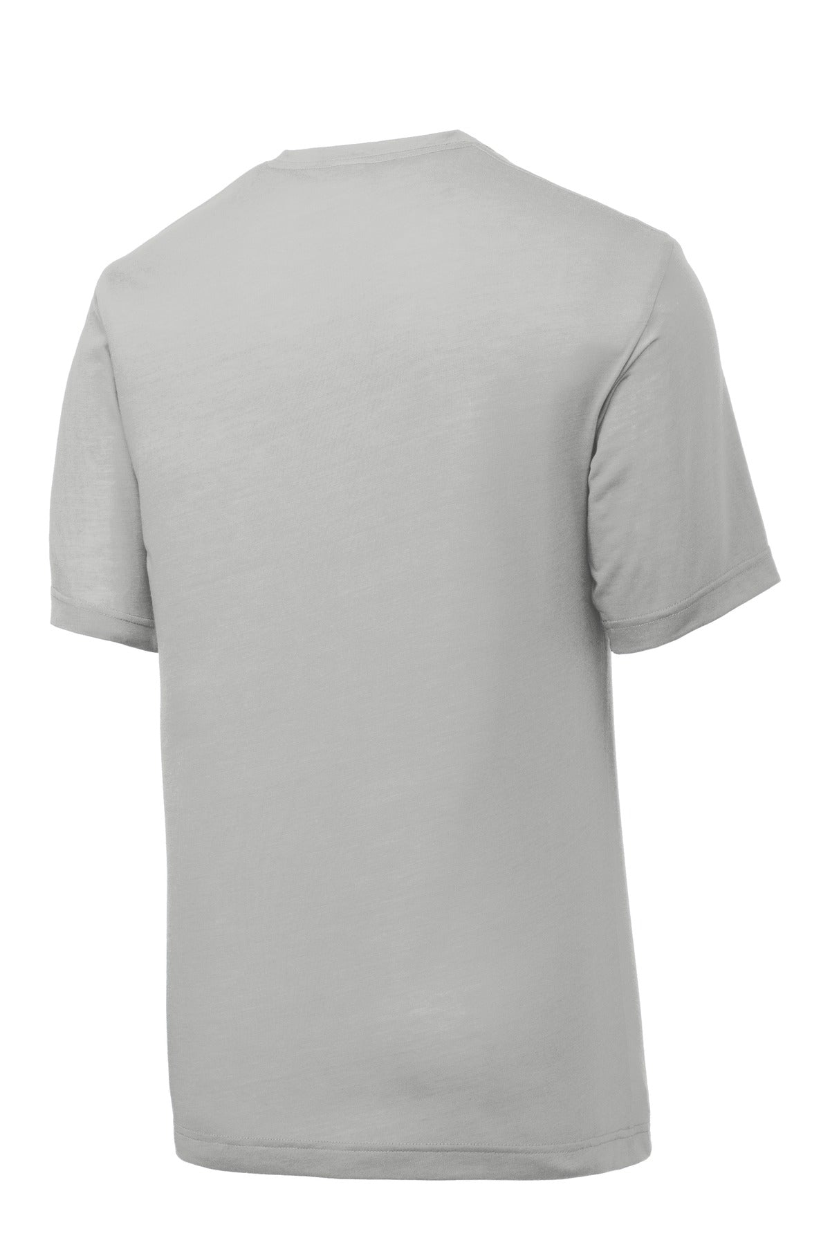 Rear View of Silver Sport-Tek PosiCharge Competitor Cotton Touch Tee. ST450