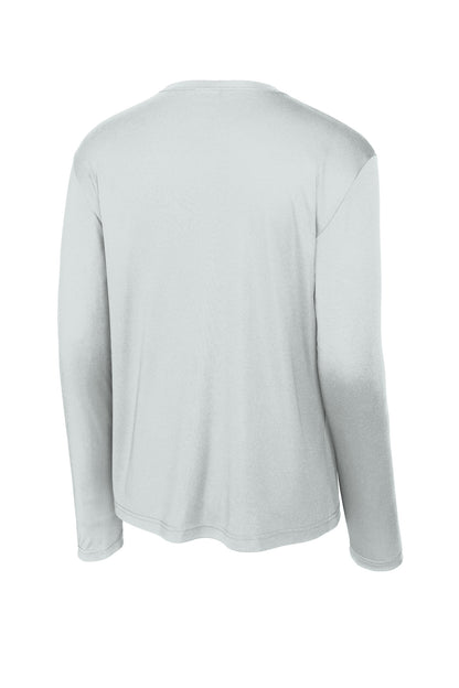 Rear View of Silver Sport-Tek Tall Long Sleeve PosiCharge Competitor Tee. TST350LS