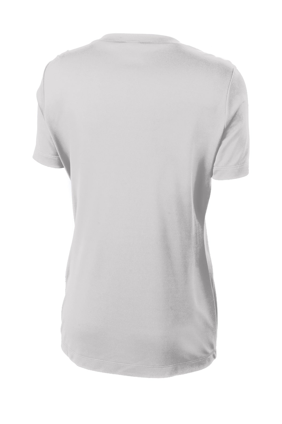 Rear View of Silver Sport-Tek Women's PosiCharge Competitor Tee. LST350