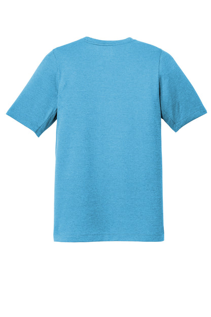 Rear View of Sky Blue New Era Series Performance Crew Tee. NEA200