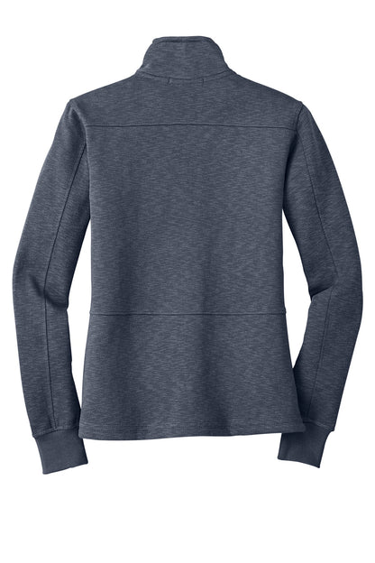 Rear View of Slate Grey Port Authority Women's Slub Fleece Full-Zip Jacket. L293