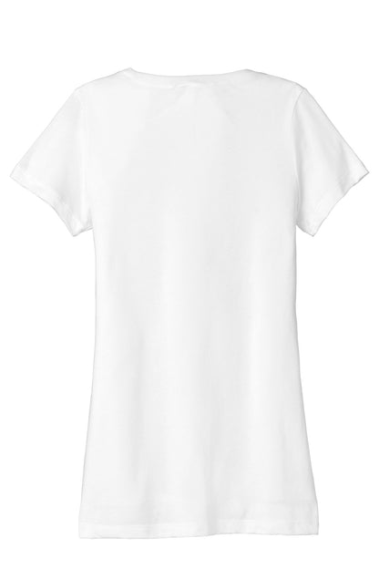 Rear View of Sld White TB BELLA+CANVAS Women's Triblend Short Sleeve Tee. BC8413