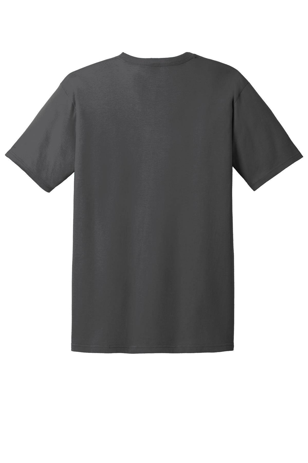Rear View of Smoke Gildan 100% Ring Spun Cotton T-Shirt. 980