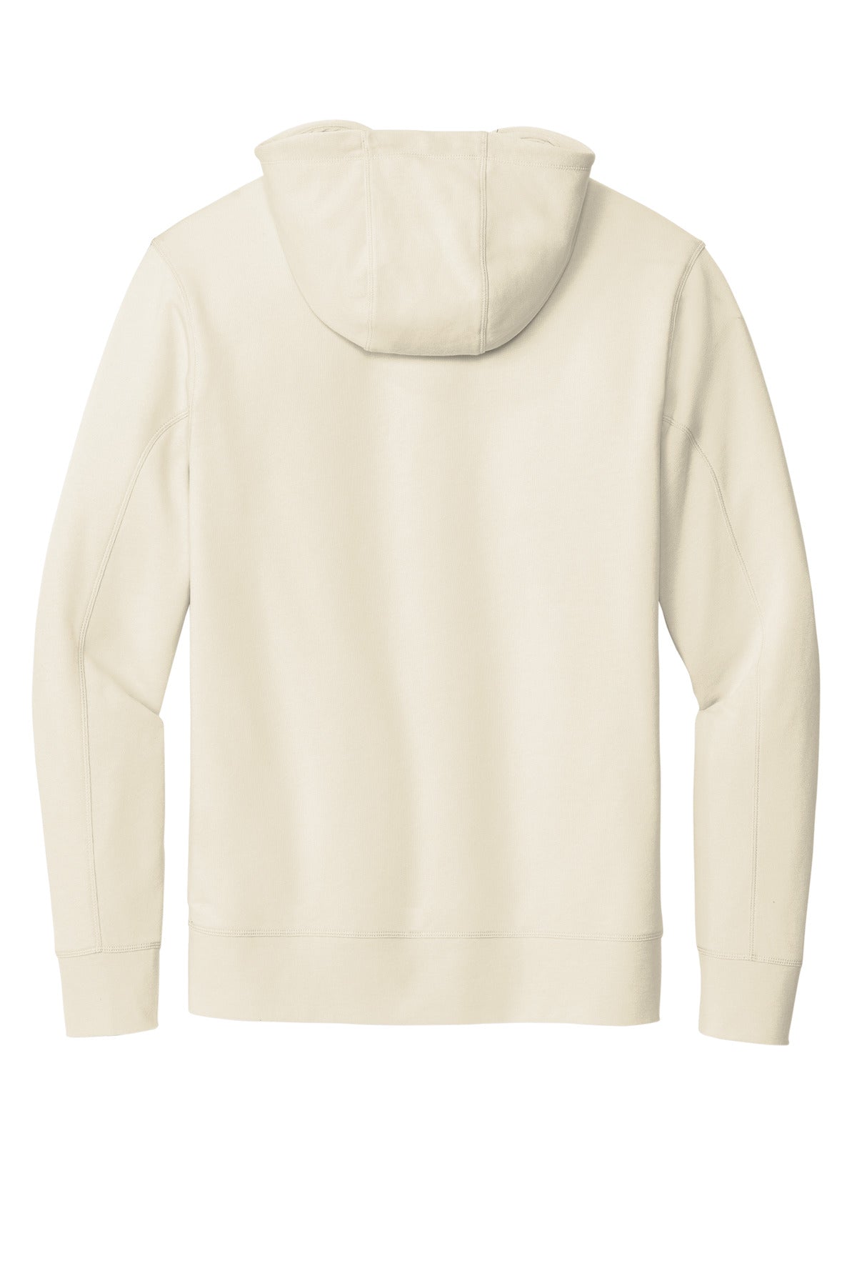 Rear View of SoftBeige New Era Tri-Blend Fleece Pullover Hoodie. NEA510