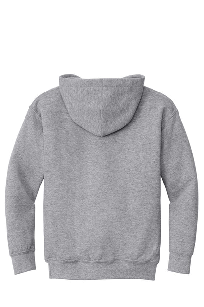 Rear View of SP GREY Gildan - Youth Heavy Blend Hooded Sweatshirt. 18500B