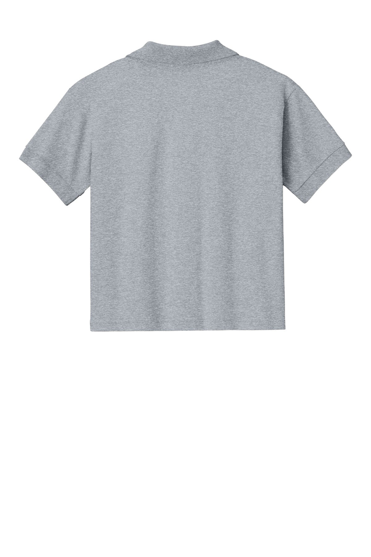 Rear View of Sport Grey Gildan Youth DryBlend 6-Ounce Jersey Knit Sport Shirt. 8800B