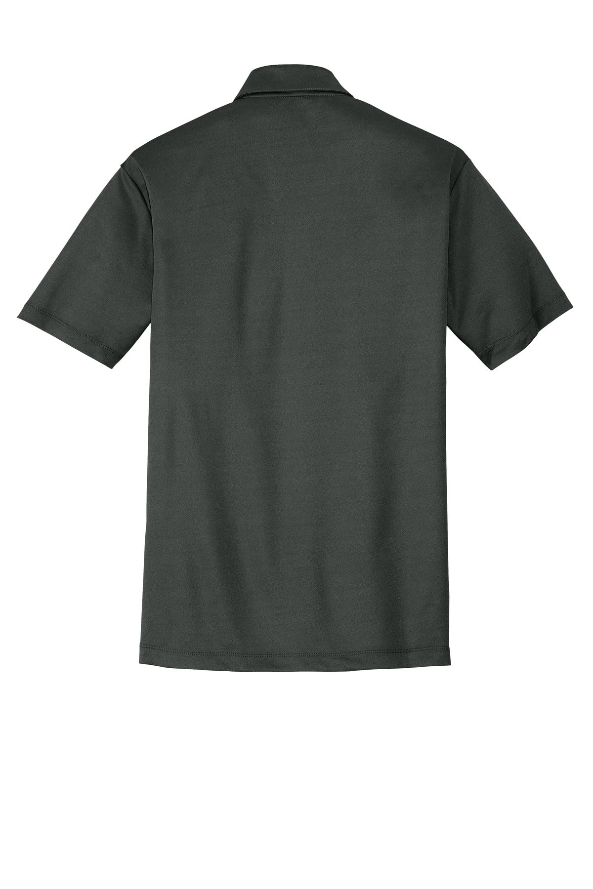Rear View of Steel Grey Port Authority Tall Silk Touch Performance Polo. TLK540