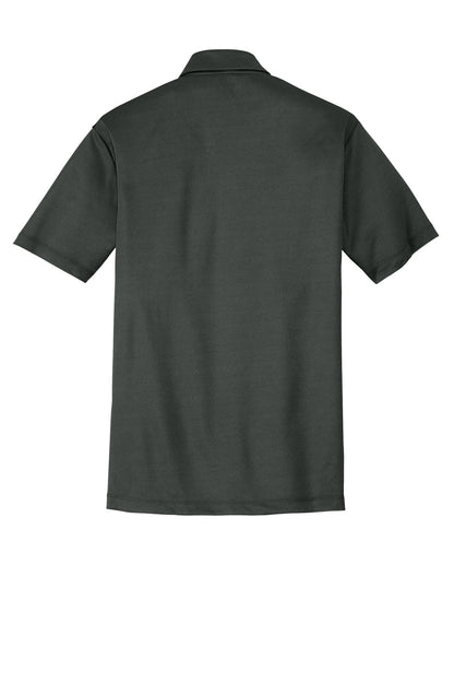 Rear View of Steel Grey Port Authority Tall Silk Touch Performance Polo. TLK540