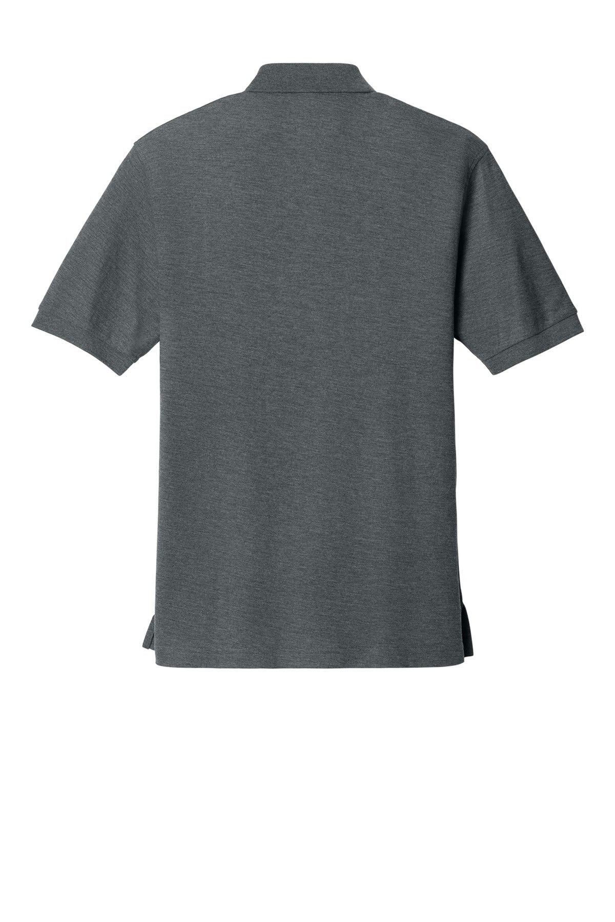Rear View of Steel Grey Port Authority Tall Silk Touch Polo. TLK500
