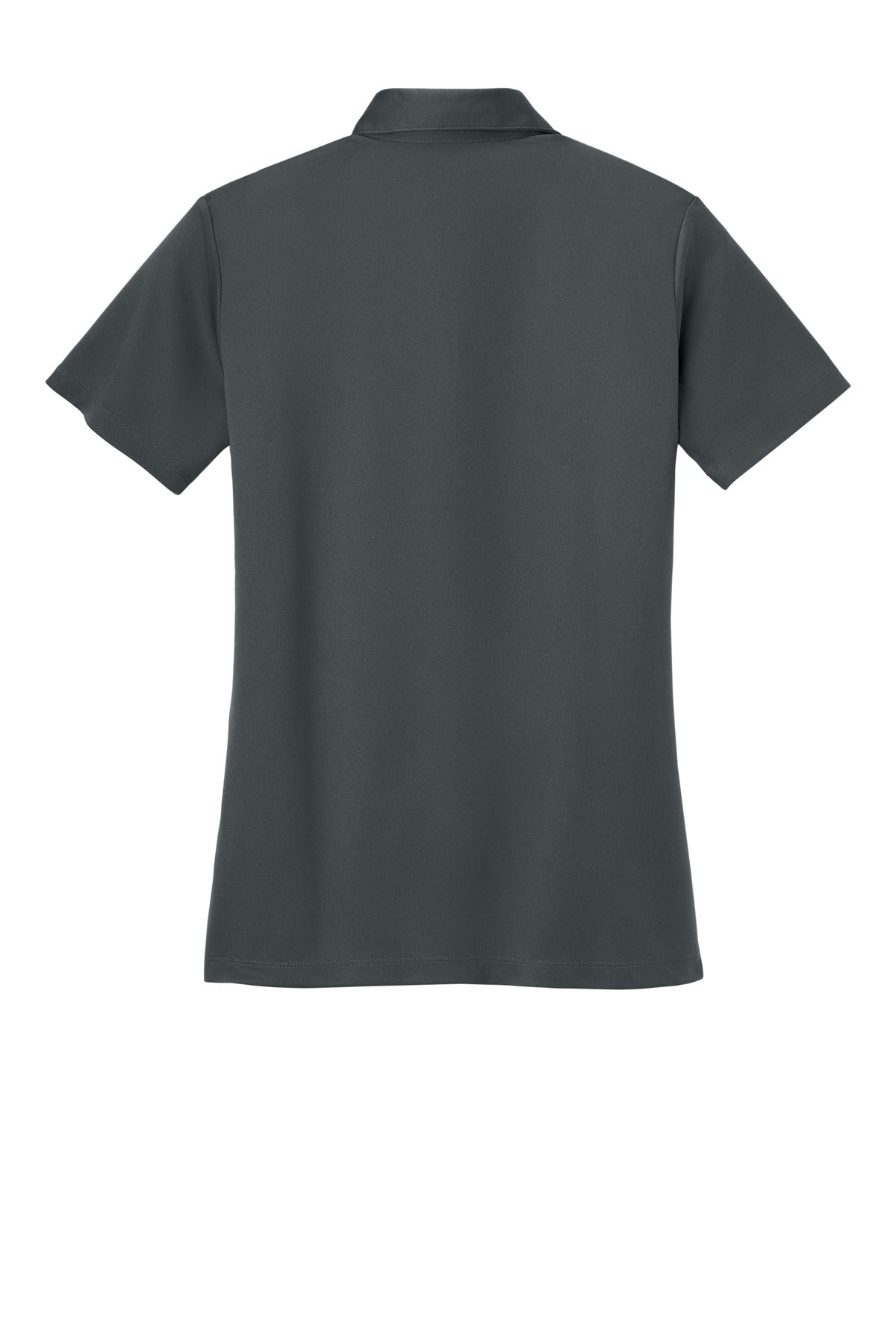 Rear View of Steel Grey Port Authority Women's Silk Touch Performance Polo. L540