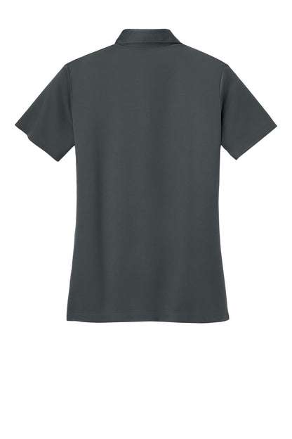 Rear View of Steel Grey Port Authority Women's Silk Touch Performance Polo. L540