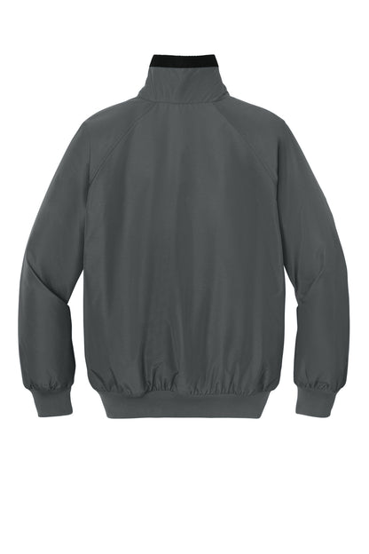 Rear View of Steel Gry/T Bk Port Authority Challenger Jacket. J754