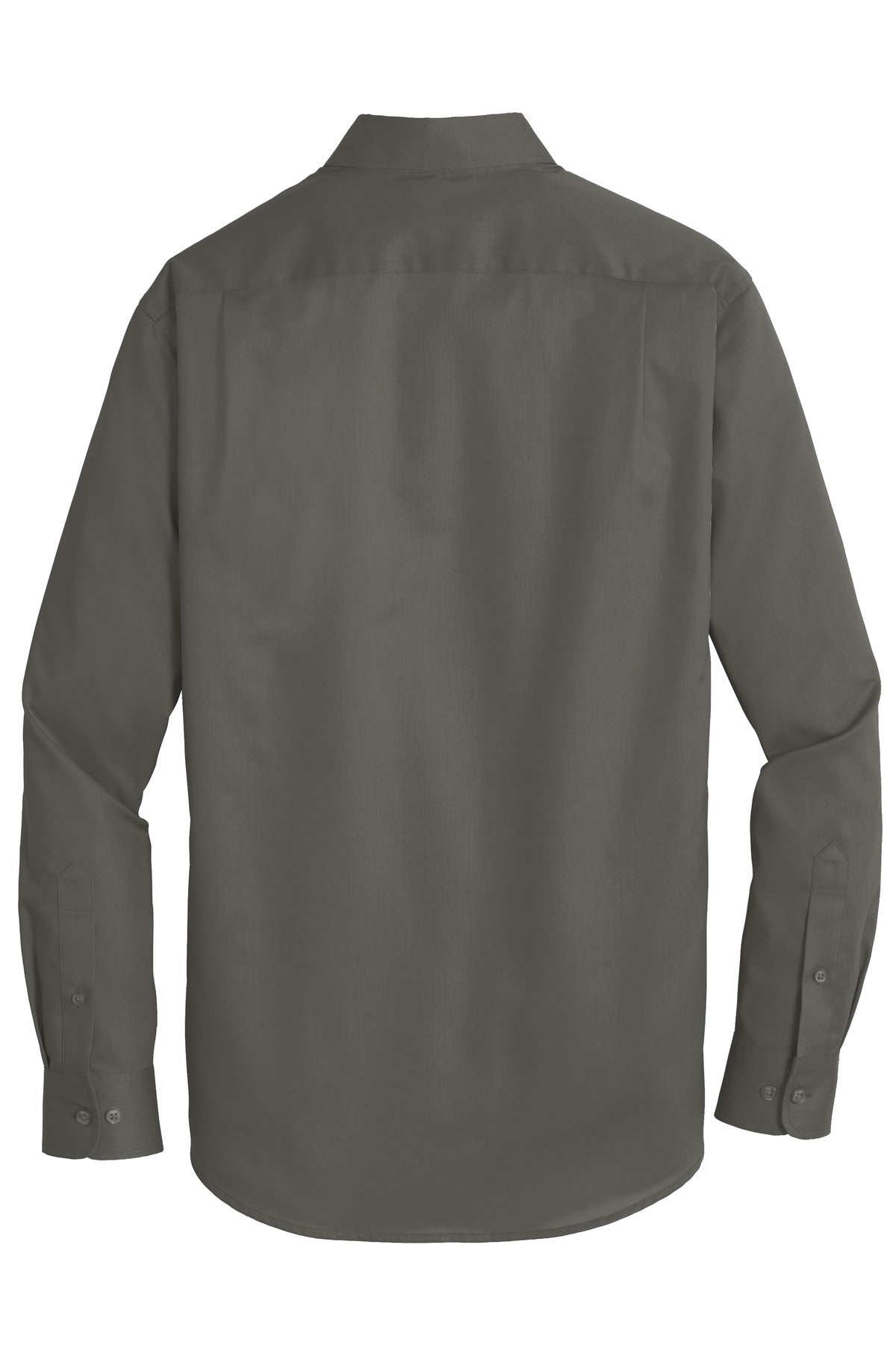 Rear View of Sterling Grey Port Authority Tall SuperPro Twill Shirt. TS663