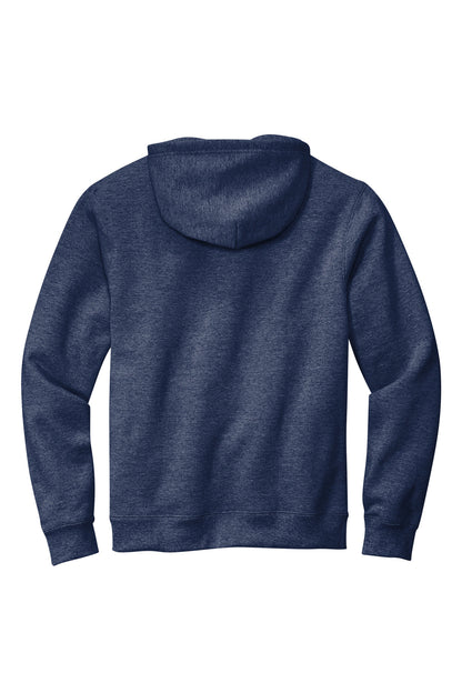 Rear View of StgNvyHtr Volunteer Knitwear Chore Fleece Pullover Hoodie VL130H