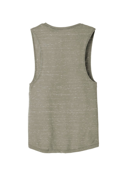 Rear View of Stone Marble BELLA+CANVAS Women's Flowy Scoop Muscle Tank. BC8803