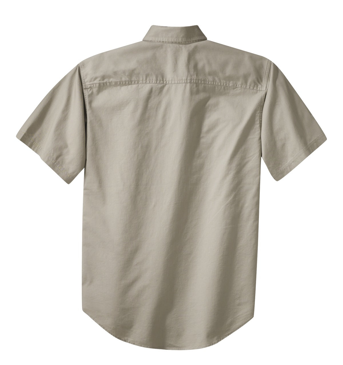 Rear View of Stone Port Authority Short Sleeve Twill Shirt. S500T