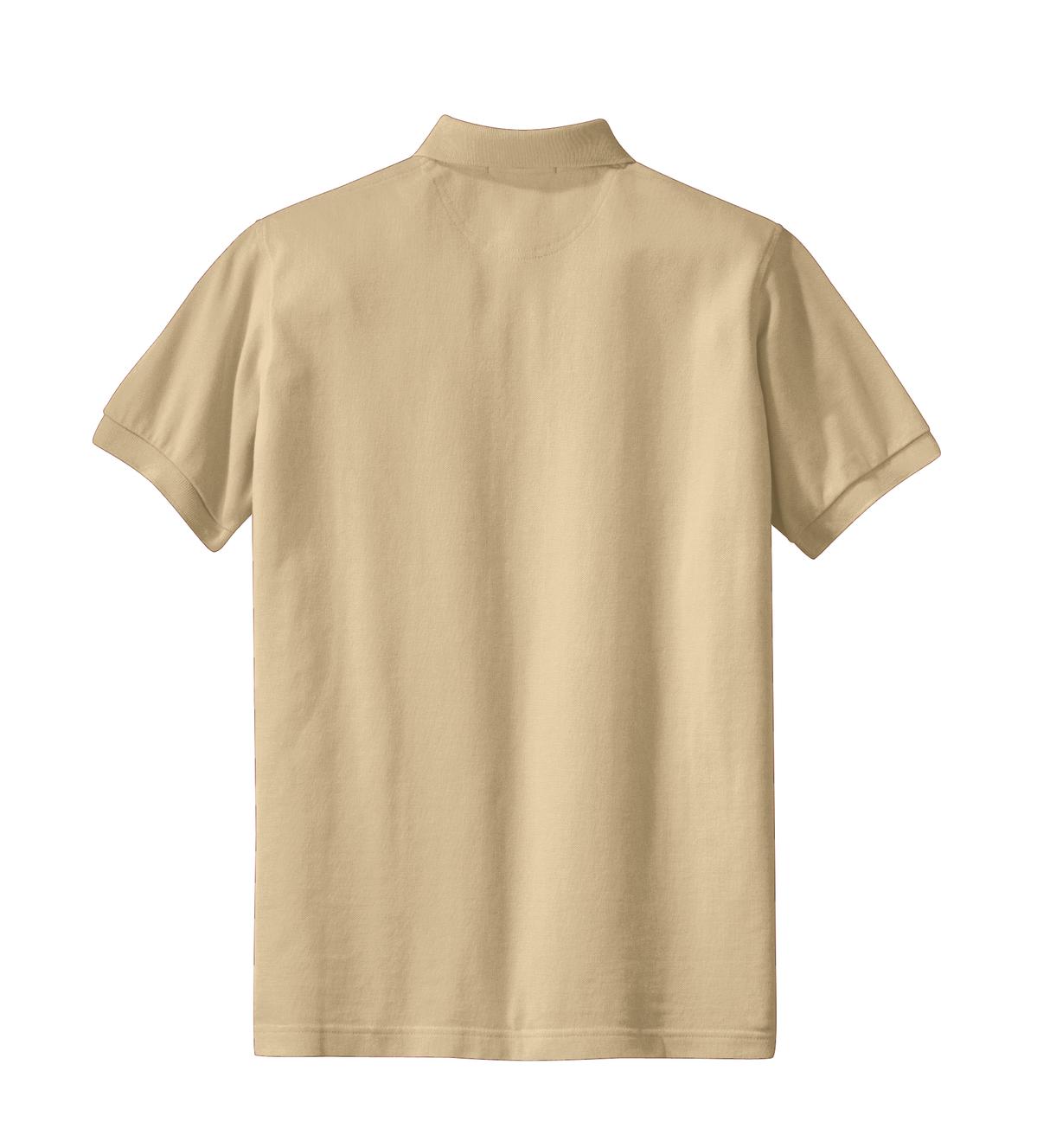 Rear View of Stone Port Authority Women's Heavyweight Cotton Pique Polo. L420