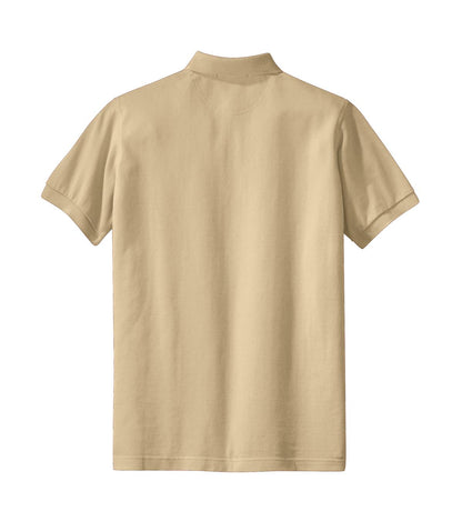 Rear View of Stone Port Authority Women's Heavyweight Cotton Pique Polo. L420