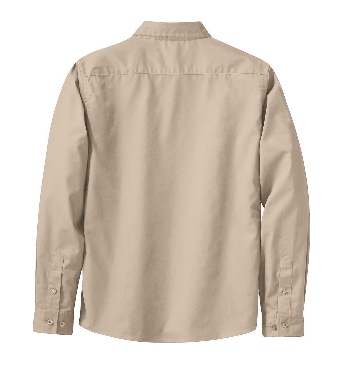 Rear View of Stone Port Authority Women's Long Sleeve Easy Care Shirt. L608