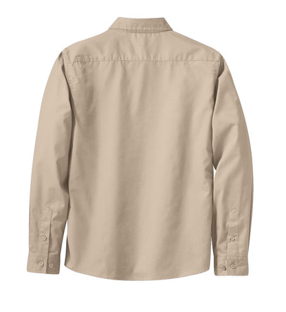 Rear View of Stone Port Authority Women's Long Sleeve Easy Care Shirt. L608