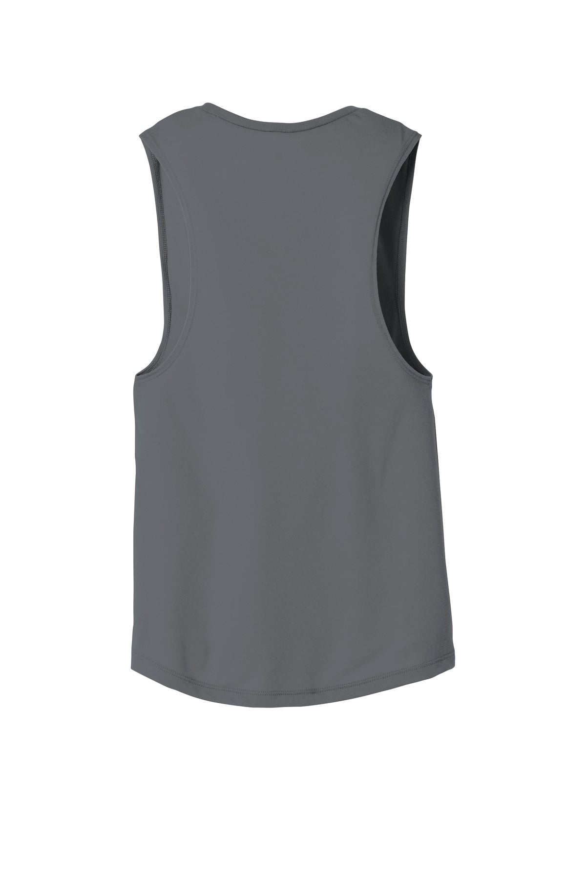 Rear View of Storm BELLA+CANVAS Women's Flowy Scoop Muscle Tank. BC8803