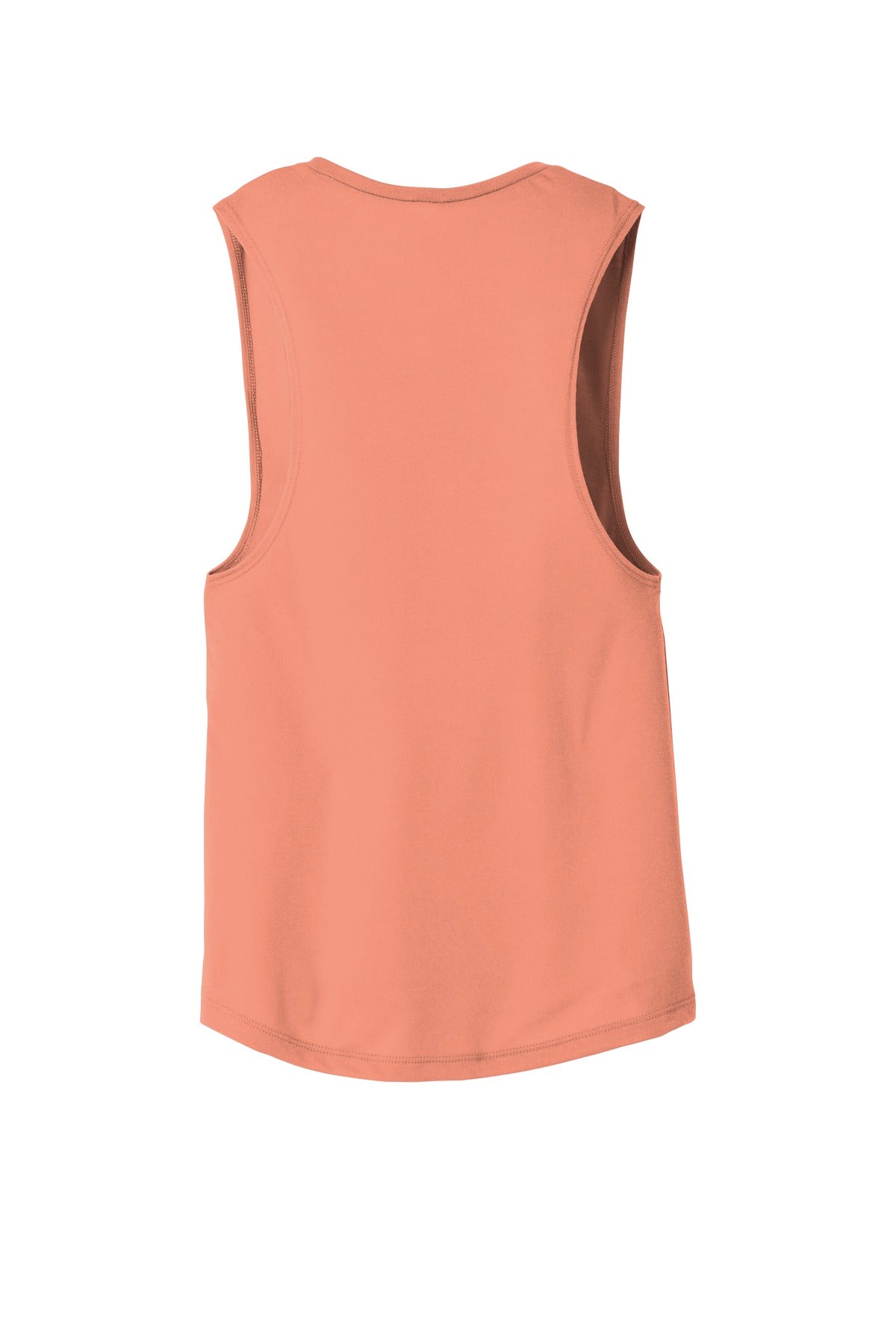 Rear View of Sunset BELLA+CANVAS Women's Flowy Scoop Muscle Tank. BC8803