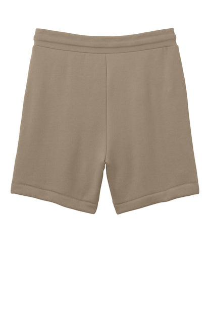 Rear View of Tan BELLA+CANVAS Unisex Sponge Fleece Sweatshort BC3724