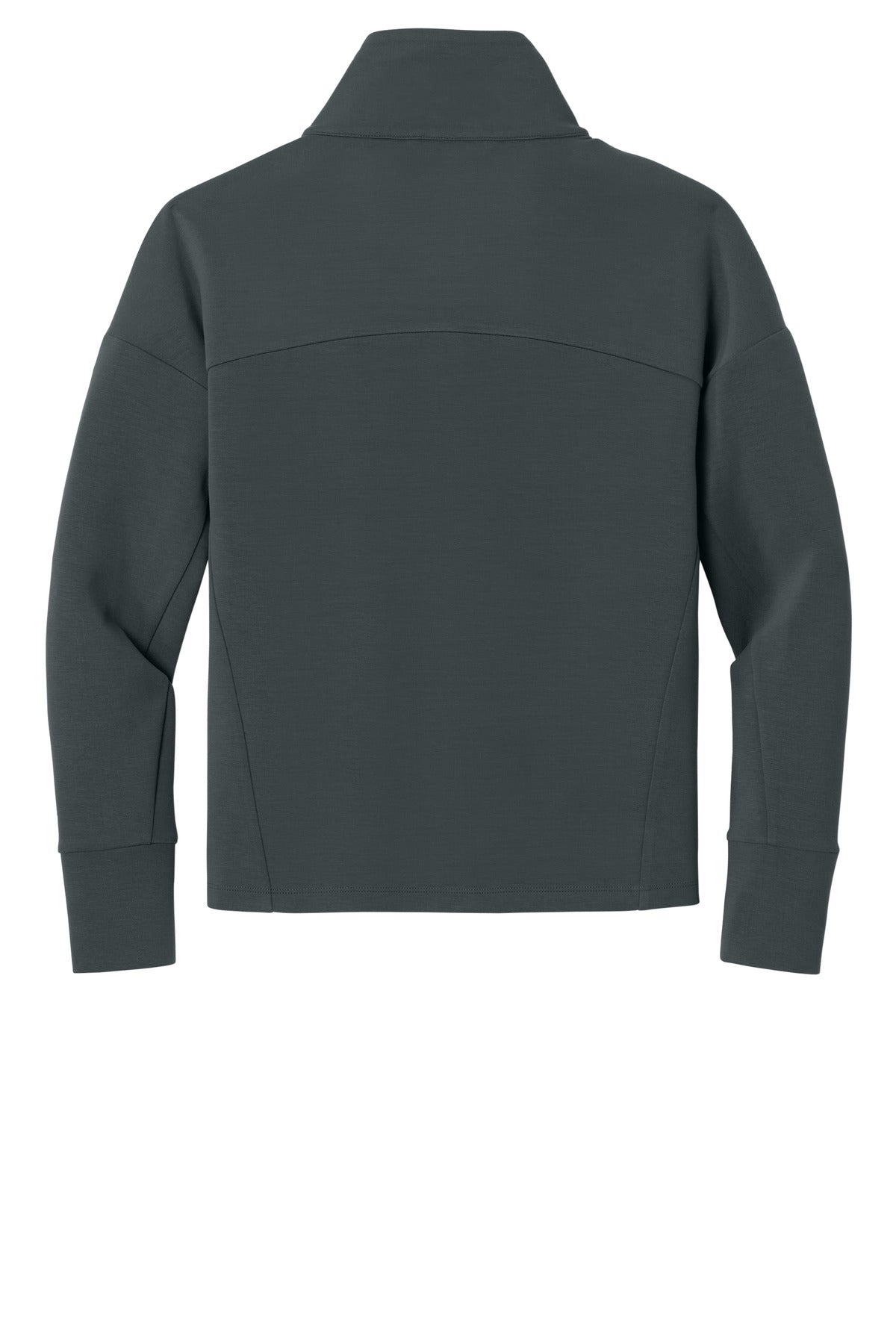 Rear View of TarmacGrey OGIO Women's Transcend Full-Zip LOG860
