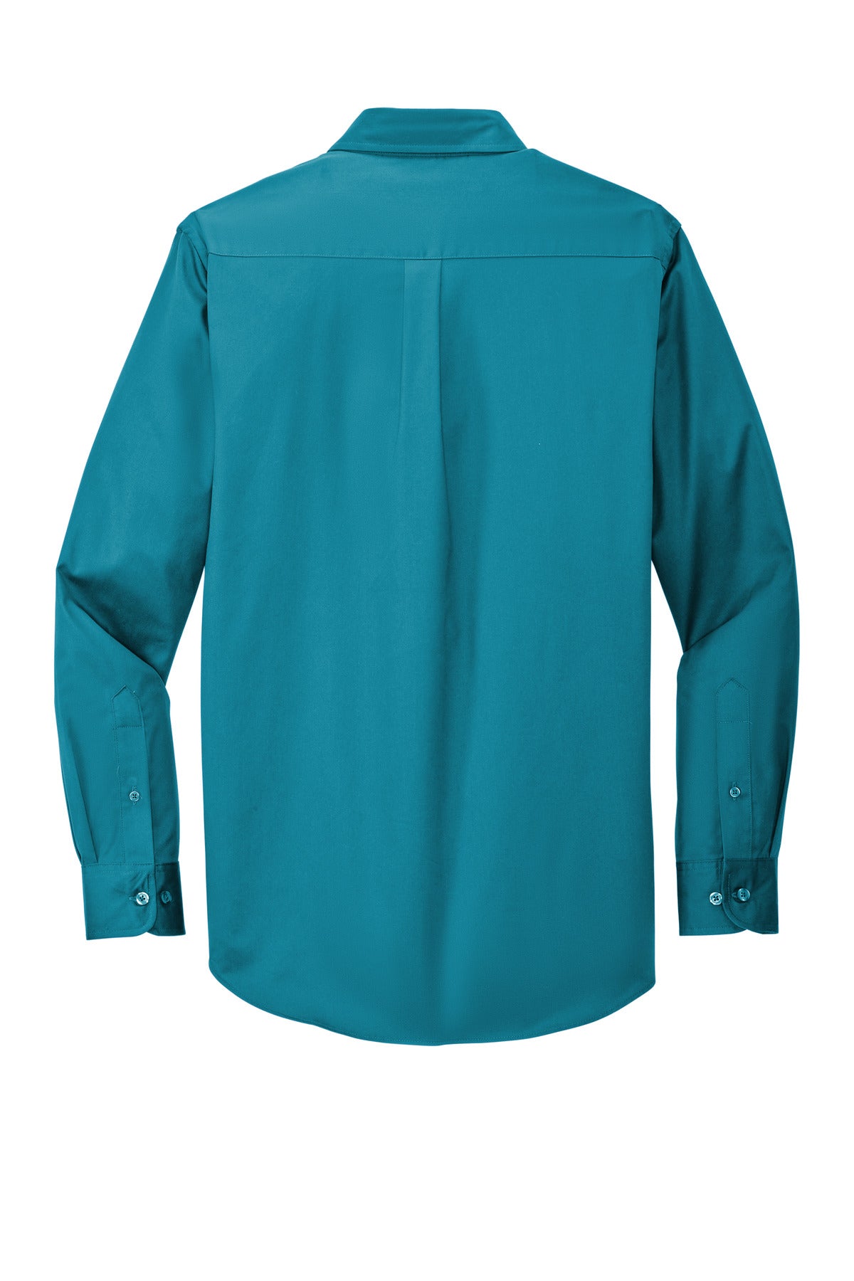 Rear View of Teal Green Port Authority Extended Size Long Sleeve Easy Care Shirt S608ES