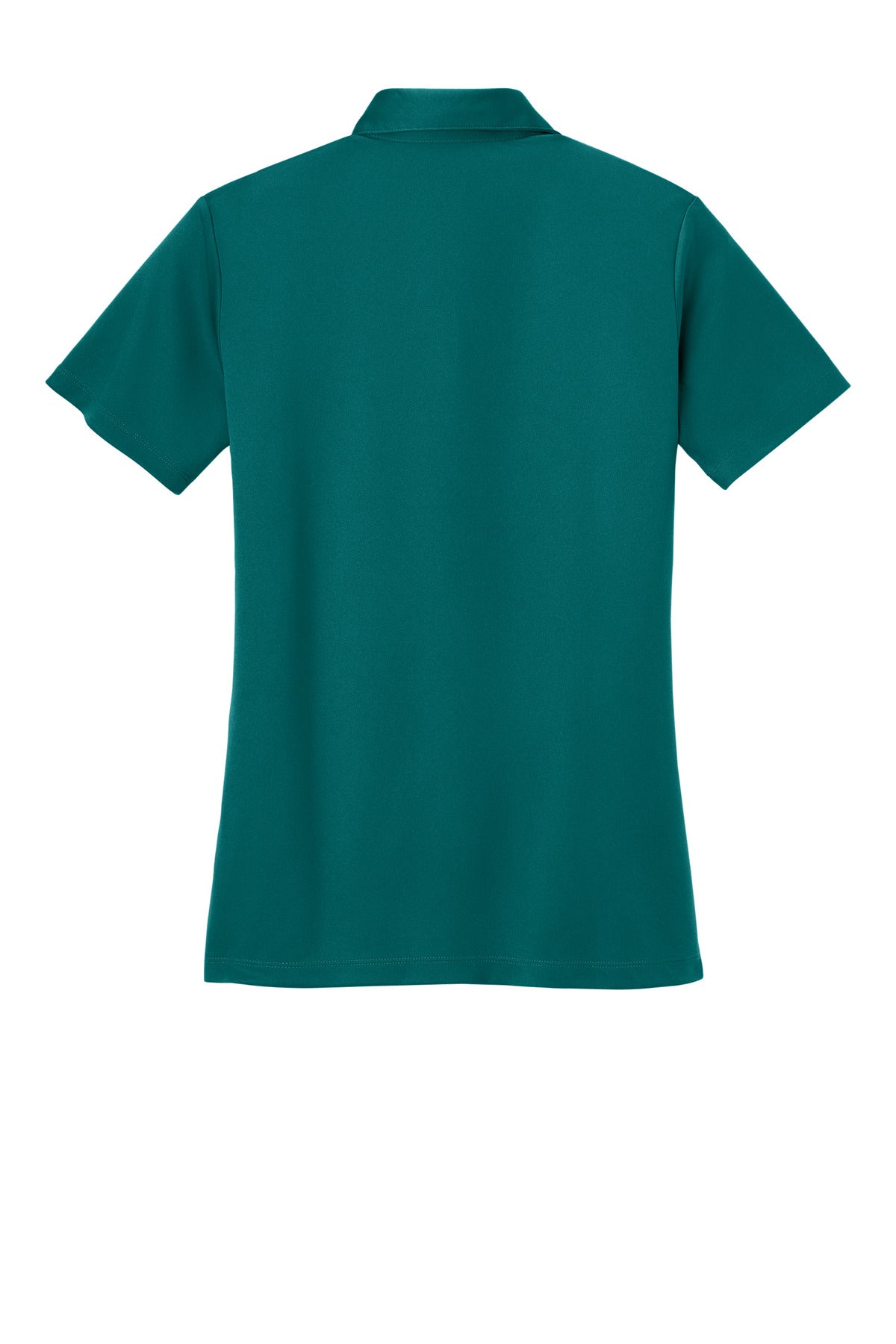 Rear View of Teal Green Port Authority Women's Silk Touch Performance Polo. L540