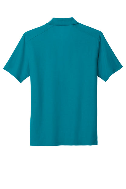 Rear View of Teal Port Authority EZPerformance Pique Polo. K600