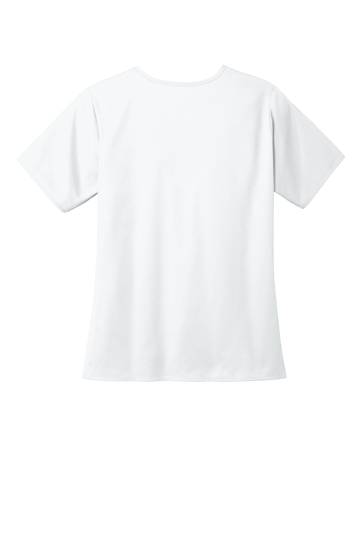 Rear View of Teal Wink Women's WorkFlex V-Neck Top WW4560