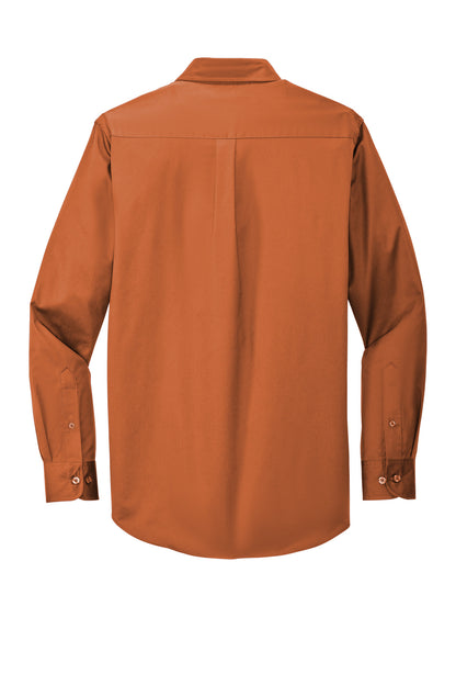Rear View of Texas Orange Port Authority Extended Size Long Sleeve Easy Care Shirt S608ES