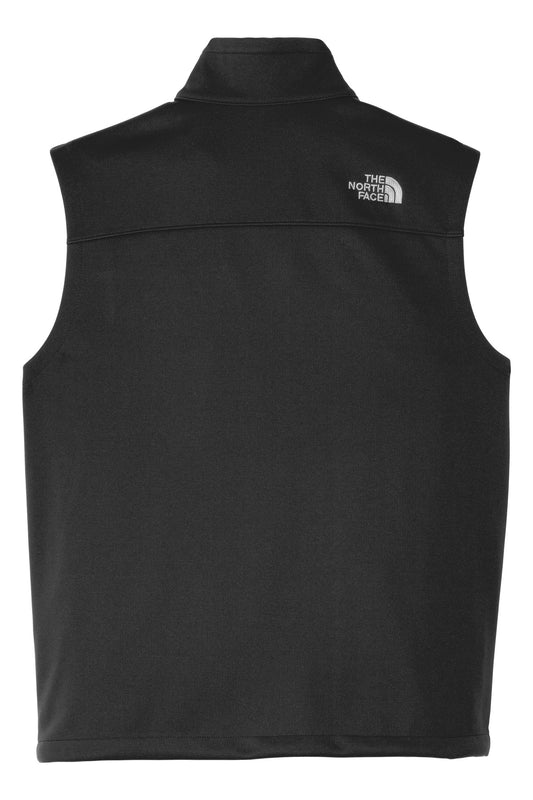 Rear View of TNF Black The North Face Ridgewall Soft Shell Vest. NF0A3LGZ