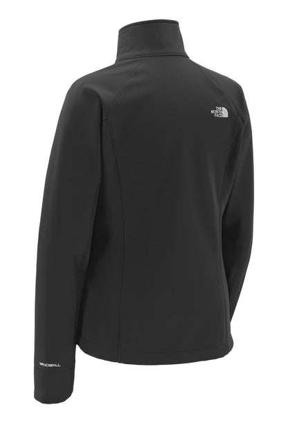 Rear View of TNF Black The North Face Women's Apex Barrier Soft Shell Jacket. NF0A3LGU