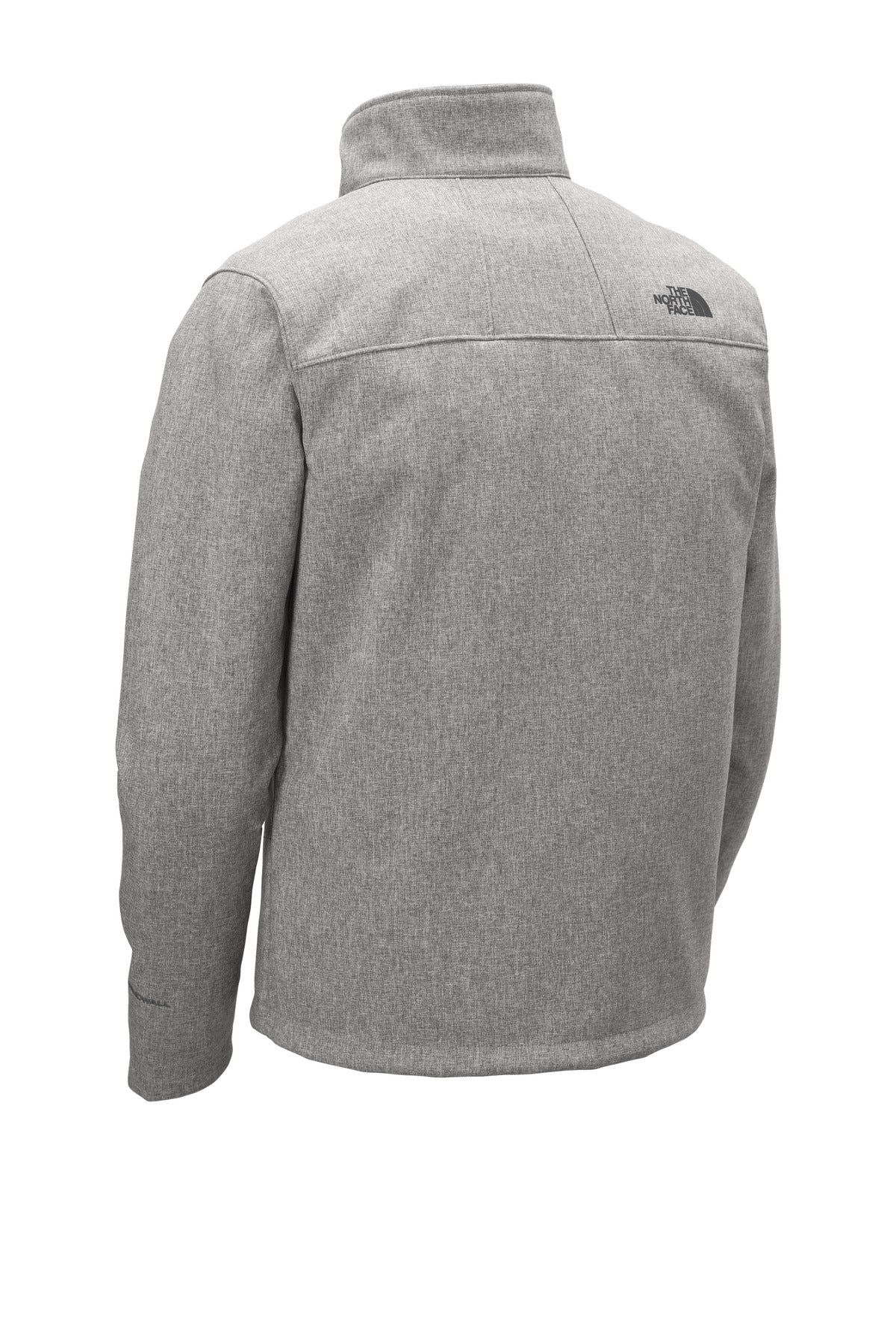 Rear View of TNF Med Gry He The North Face Apex Barrier Soft Shell Jacket. NF0A3LGT