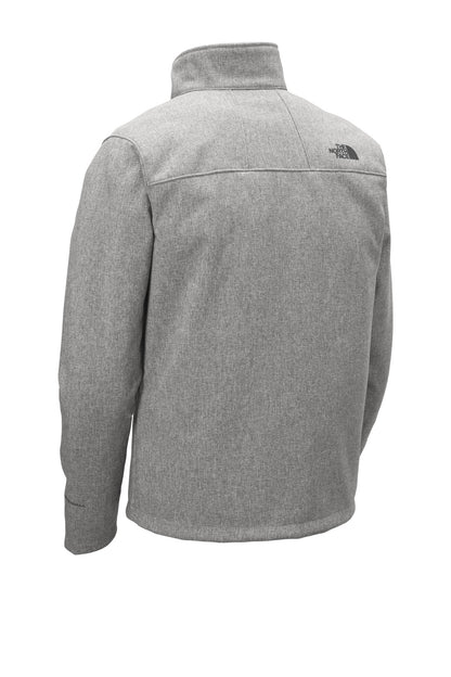 Rear View of TNF Med Gry He The North Face Apex Barrier Soft Shell Jacket. NF0A3LGT