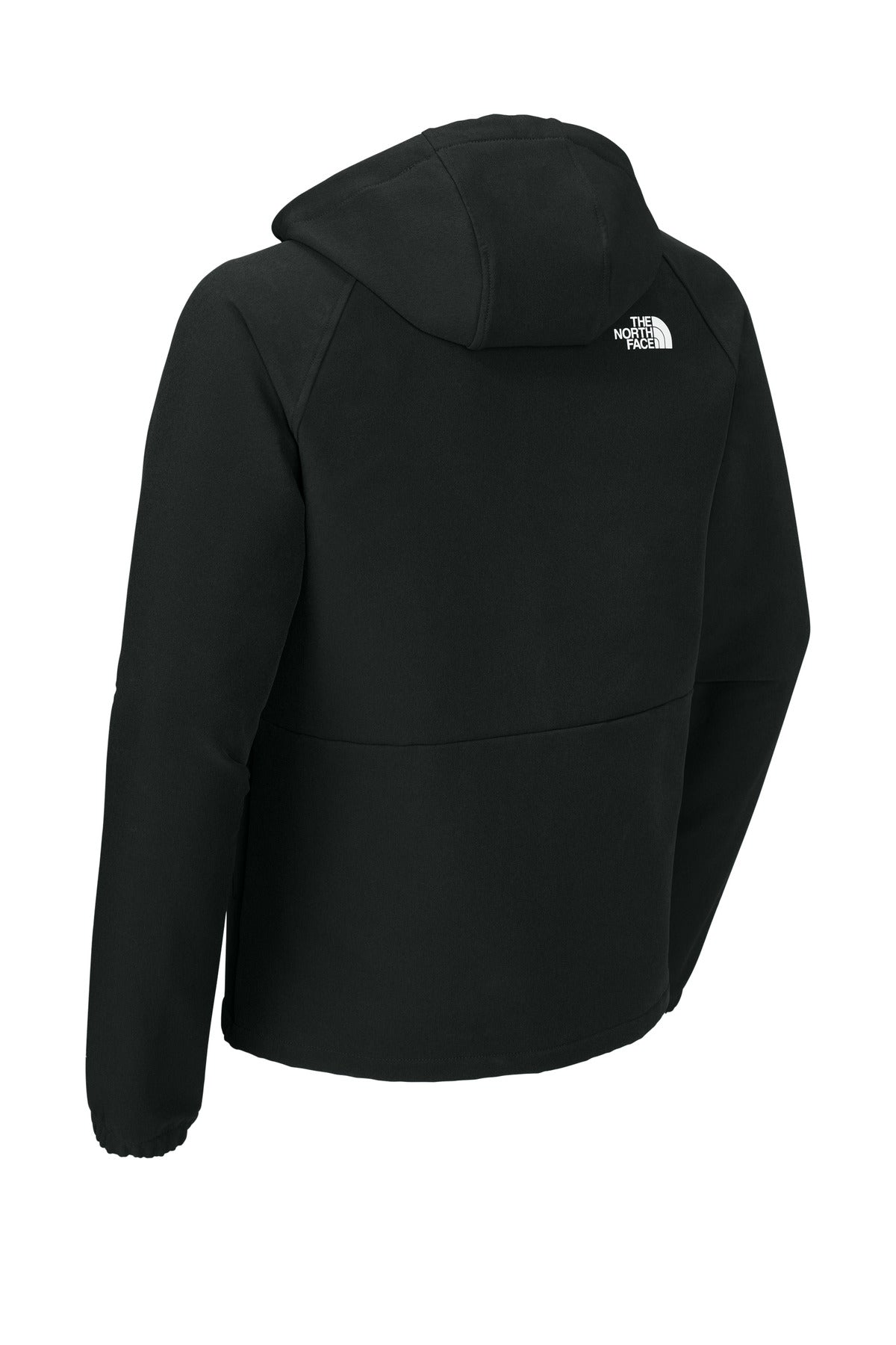 Rear View of TNFBlkHthr The North Face Barr Lake Hooded Soft Shell Jacket NF0A8BUF