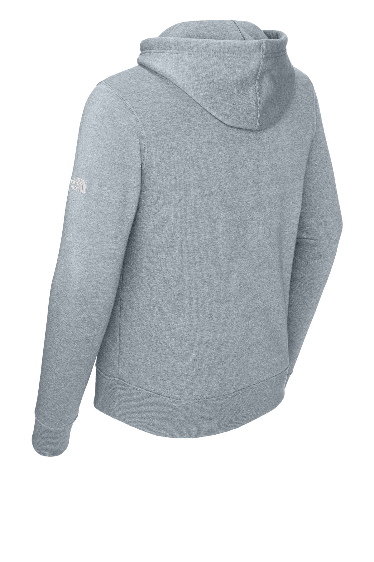 Rear View of TNFLtGyHt The North Face Sleeve Logo Pullover Hoodie NF0A8AU0